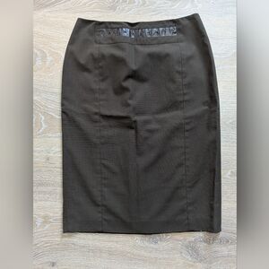 Vintage D'Oraz Hight Waisted Chocolate Brown Pencil Skirt 80s 90s Dark Acedemia